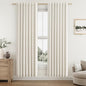 100% Blackout Linen Curtains for Bedroom 80 Inches Long Natural Cream Black Out by Guken