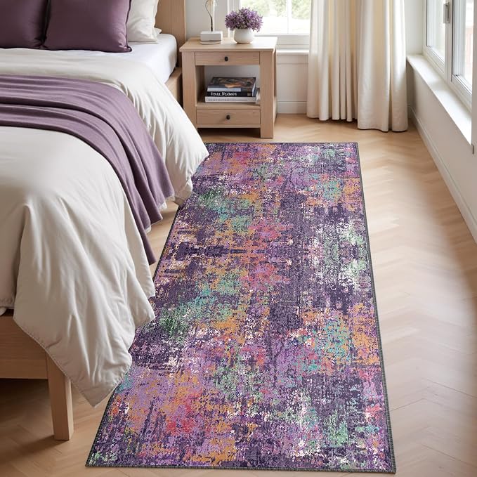 RELEANY Washable Runner 2'x8' Abstract Area Rug - Image 3