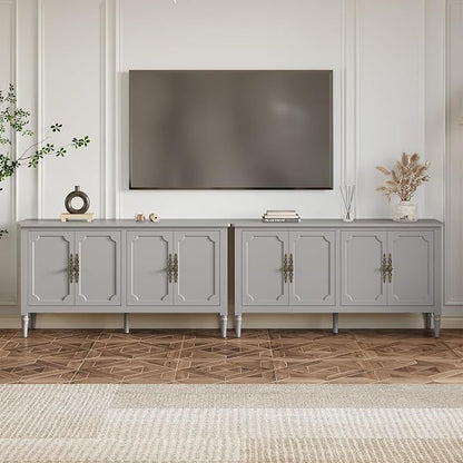 FansaFurn Sideboard with 4 Doors, Mid-Century Console Table with Adjustable - Image 4