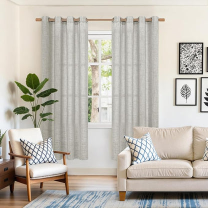 YoungsTex 72 Inches Long Light Grey Curtains - Image 2