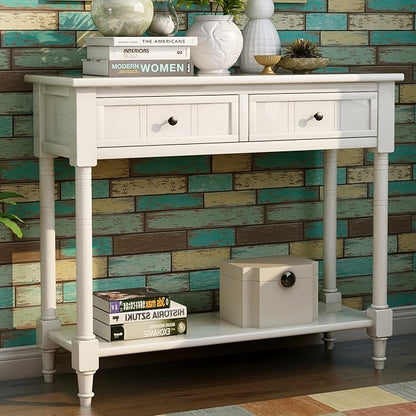 Merax Wood Sofa Table Console Table, Entryway Table Traditional Design - Image 3