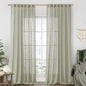 Linen Semi Sheer Curtains 96 inches Long 2 Panels Set, Sage Grey | Light by LAMIT