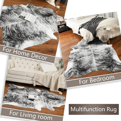 Western Faux Cowhide Rug, Animal Cow Hide Rug, 3 x 4 Ft Black | Premium Sturdy - Image 6