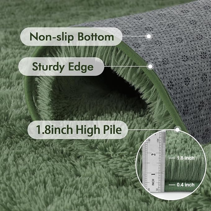 8x10 Ft Extra Large Shag Green Area Rug - Image 5