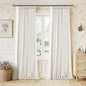 Ivory White Pleated Blackout Curtains 120 Inches Long 2 Panels | Memory Shape by Twodrapes