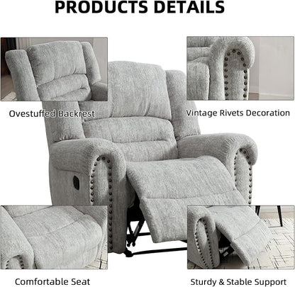 CANMOV Manual Recliner Chair Set of 2, Classic and Traditional Manual Recliner - Image 3