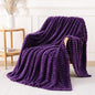 Deep Purple Throw Blanket for Couch Sofa 50x60 inches Striped Design | Fleece by Unknown