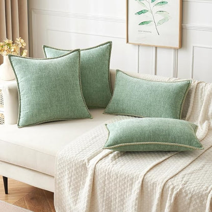 MIULEE Decorative Couch Throw Pillow Covers 18x18 Inch Greyish Green 2 Pack | - Image 5