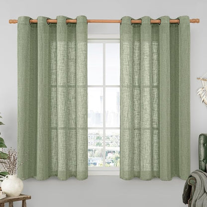Small Linen Curtains 2 Panels Set by LAMIT