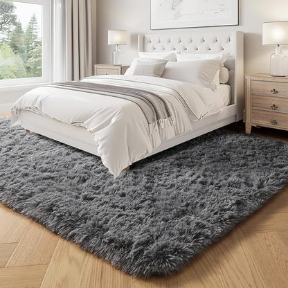 Plush Area Rugs for Living Room 6x9 Ft, Ultra Soft Shaggy Grey Rugs Carpets - Image 8