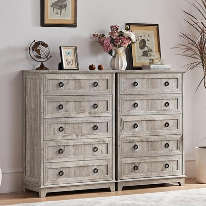 Joaxswe Farmhouse 5 Drawer Dresser - Image 3