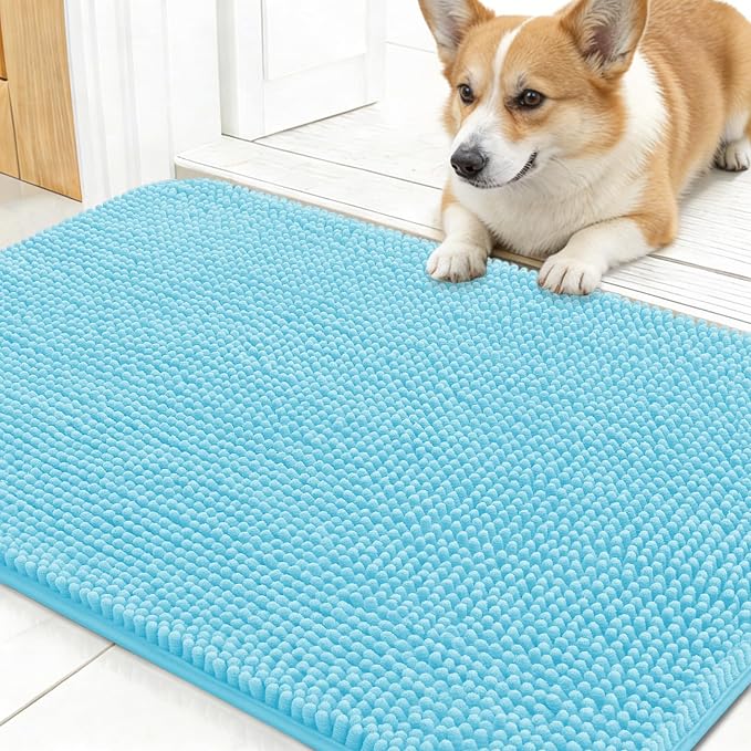 OLANLY Dog Door Mat for Muddy Paws 30x17, Super Absorbent Chenille Mud Mat | by OLANLY