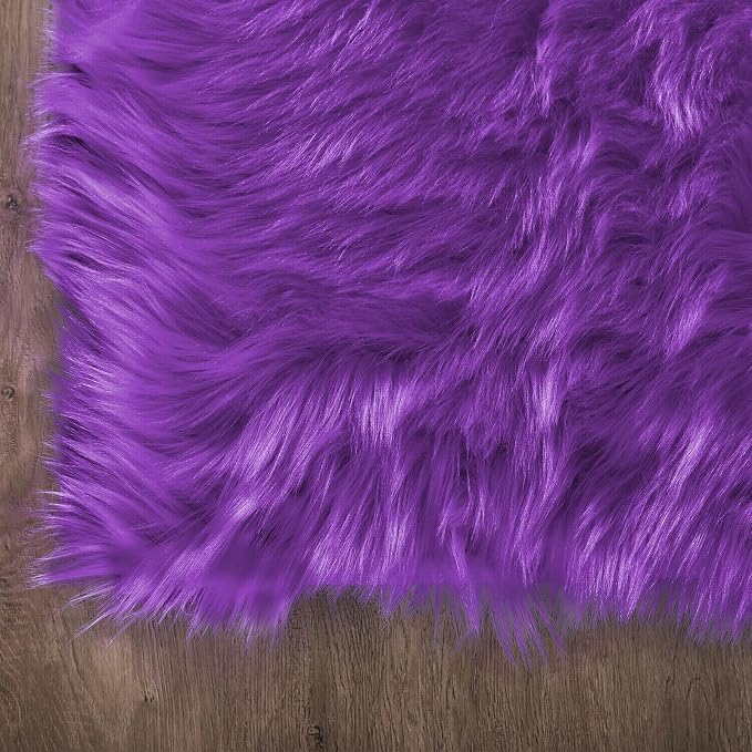 Latepis Fluffy Shaggy Fuzzy Fur Rugs Purple 6.7x10 Large Living Room Rug - Image 5