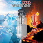 34oz tea bottle with infuser - Large Capacity Glass Water Bottle, With Time Mark, Stainless Steel Tea Strainer,Sleeve, BPA Free,For hot or cold drinks, coffee, tea and water
