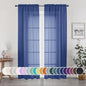 Sheer Curtains 84 Inches Long 2 Panels Set by OWENIE