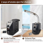 500g Automatic Coffee Roaster Machine for Home Use Wth Smoke Filter(Suitable for Light Roasting), The Smoke Pipes (Suitable for Medium and Dark Roasting) and Chaff Collector