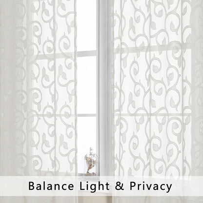 Furman Sheer Ivory Curtains 84 inches Long - Image 6