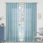 Semi Sheer Linen Curtains for Living Room 84 inch Length 2 Panels | Light by LAMIT