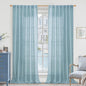 Stone Blue Linen Curtains 90 Inch by LAMIT