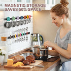 16-Piece Stainless Steel Measuring Cups and Spoons Set, Strong Magnetic Nesting Design 7 Cups 8 Spoons with Leveler, Double Measurement Markings for Dry & Liquid Ingredients, Colorful