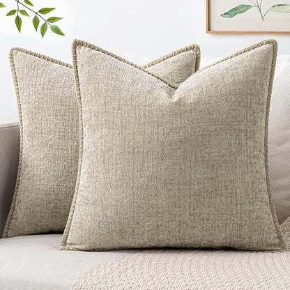 MIULEE Decorative Couch Throw Pillow Covers 20x20 Inch Light Taupe 2 Pack | by MIULEE