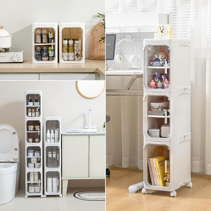 5-Tier Tall Narrow Storage Cabinet, Slim Bathroom Storage Cabinet - Image 7