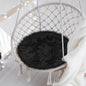 15.7 Inches Mini Black Round Faux Fur Sheepskin Area Rug, Fluffy Small Circle by TENNOLA