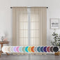 Sheer Curtains 72 Inches Long for Bedroom Living Room, Rod Pocket Fimly Solid by OWENIE