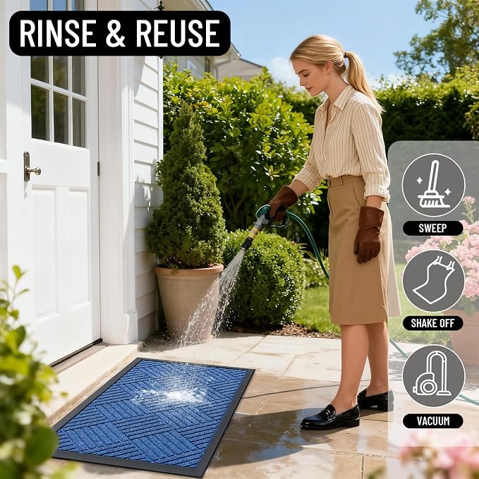 OLANLY Front Door Mat Outside Entrance 35x23, Waterproof Heavy-Duty Doormat | - Image 8