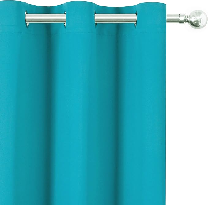Teal Blackout Curtains/52 x 45 Inch Length Kids Curtains/Set of 2 Panels - Image 7