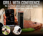 WiFi and Bluetooth Meat Thermometer Digital Wireless BBQ Set - Long Range Connection with Chef Knife, Fork, Meats Temperature Probe,Meat Thermometer Grilling, Smoking Cooking, BBQ Gift for Men