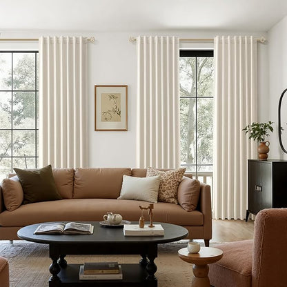 100% Blackout Linen Curtains for Bedroom 96 inches Long, Thermal Insulated Room - Image 9