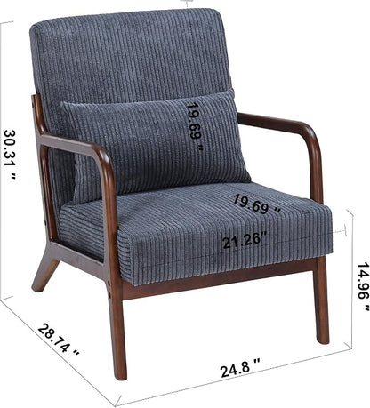 Mid-Century Modern Accent Chair & Coffee Table Set, Vintage Luxury 2-Piece - Image 2