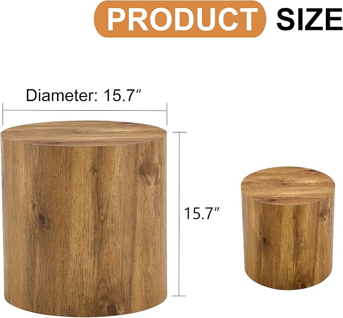 15.7'' Boho Cylinder Side Table - Image 2