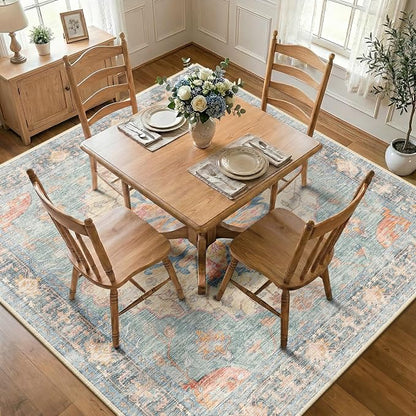 RELEANY Washable Area Rug, Square 8'x8', Water Repellent, Pet Friendly - Image 2