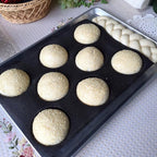 Bluedrop Silicone Bun Bread Forms Round Shape Trays Perforated Bakery Molds Fit Half Pan Size