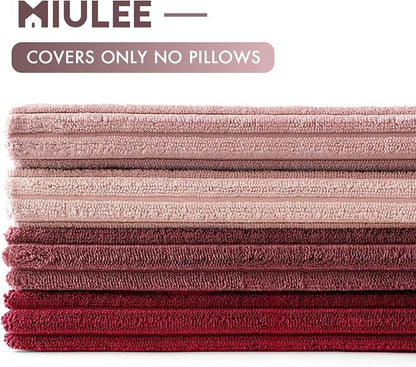 MIULEE Soft Corduroy Decorative Throw Pillow Covers Pink Series 20x20 | Set of 4 - Image 7