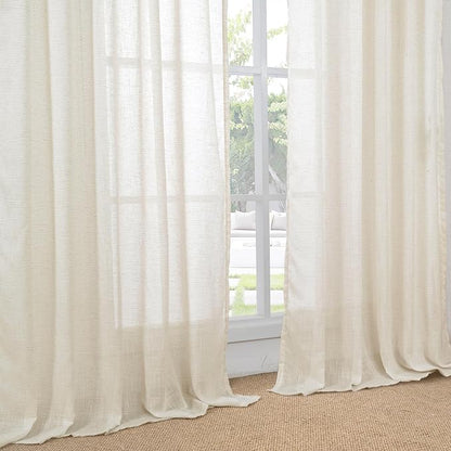 BGment Beige Linen Curtains 63 Inch Length - Image 8