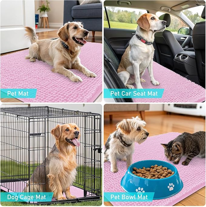 OLANLY Dog Door Mat for Muddy Paws 44x24, Super Absorbent Chenille Mud Mat | - Image 7