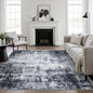 Area Rug Living Room: 4x4 Modern Washable Soft Carpet Dark Black | by FXRHLP