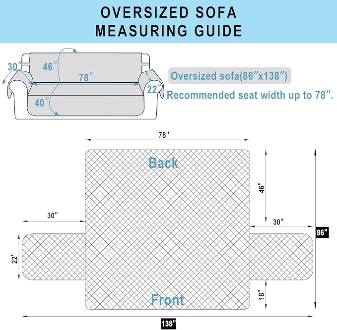 Reversible Oversized Sofa Covers, XL Sofa - Image 7