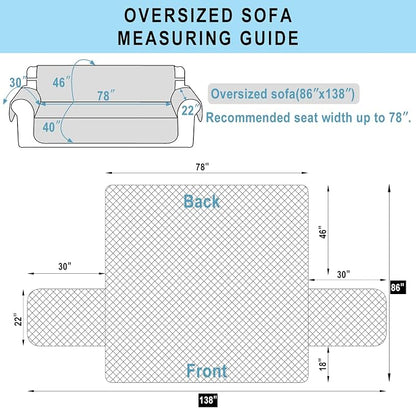 Reversible Oversized Sofa Covers, XL Sofa, Dark Grey/Dark Grey - Image 7
