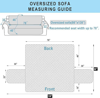 Reversible Oversized Sofa Covers, XL Sofa, Light Grey/Light Grey - Image 7