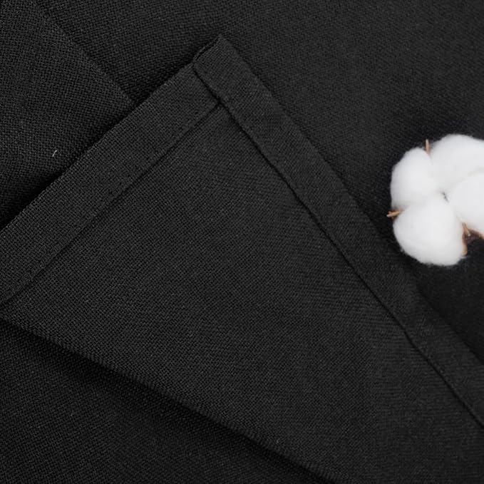 YoungsTex Black Linen Semi Sheer Curtains 72 Inches Long - Image 8