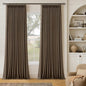 Dutch Cocoa 105 Inch Long Thick Linen Pinch Pleated 100% Blackout Curtains | by Twodrapes