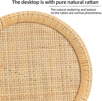 Drink Table，Rattan Round Small Side Table - Image 5