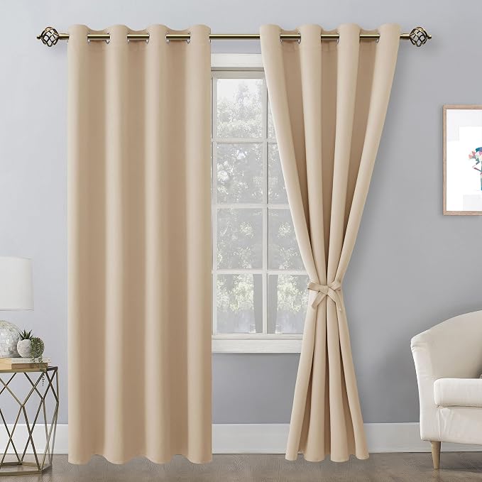 Blackout Curtains for Bedroom, 52 x 84 Inches Long, 2 Panels | Thermal - Image 8