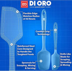 DI ORO Silicone Spatula Set - Rubber Kitchen Spatulas for Baking, Cooking, & Mixing - 600°F Heat-Resistant & BPA Free Silicone Scraper Spatulas for Nonstick Cookware - Dishwasher Safe (5pc, Blue)