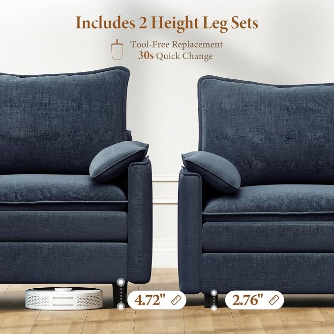 Vesgantti 108" Sectional Sleeper Sofa, 6-Seater Oversized Modular Cloud Couch - Image 3