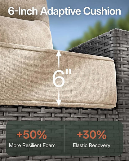 Luxury Outdoor Furniture, 6-Inch Thick Cushion Patio Sofa, Oversized Comfort - Image 3
